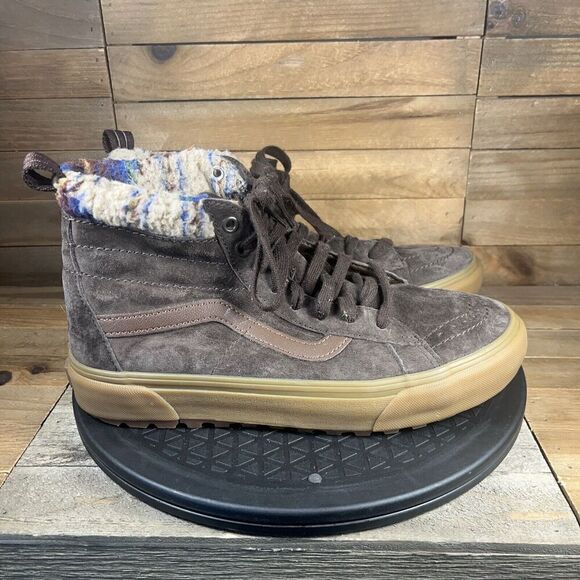 Vans Mens Size US 8 SK8-Hi MTE-1 Brown Gum Sherpa Lace Up Sneakers Casual Shoes - Picture 1 of 10